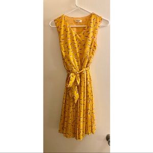 playful modcloth bird print dress